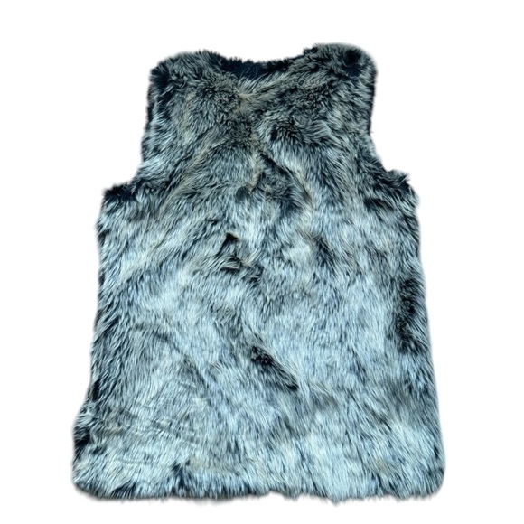 Y2K Max Studio Faux Fur Vest Tan Black Small - Picture 3 of 7